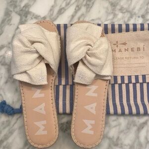 Manebi Knot Espadrille Flat Hampton Sandal never worn size 37.